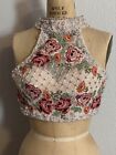 Sherri Hill High Neck Beaded Cross-stitched Halter Cocktail Top Pageant Size 00