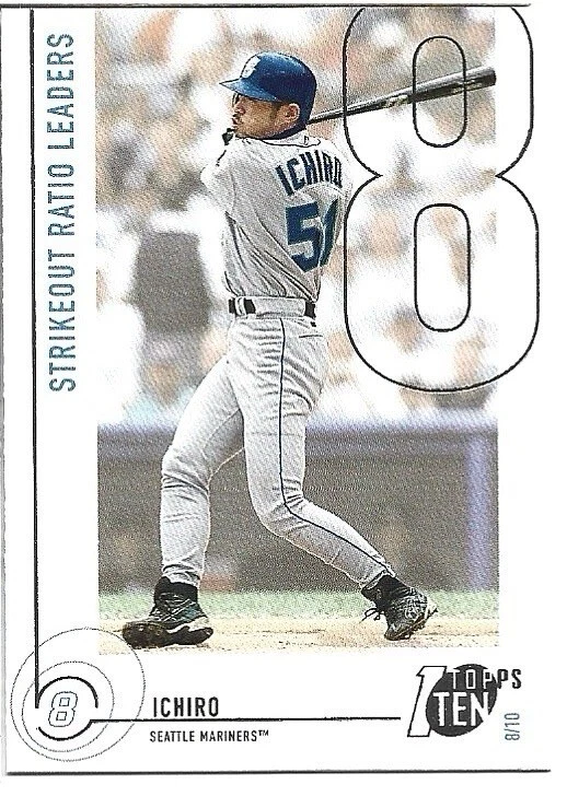 Ichiro Suzuki 2002 Topps Ten Strikeout Ratio Leaders #99 Mariners - Image 1 of 1