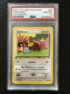 2000 POKEMON NEO Discovery 1ST EDITION #65 Teddiursa PSA 10 Gem Mint - Image 1 of 2