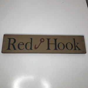 Red Hook Decor Sign Wooden Rustic Farmhouse Wall Sign Decoration 24”x5.5” - Picture 1 of 9