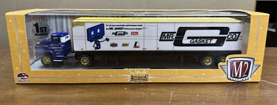 M2 Machines 1958 Chevrolet Spartan LCF & Mr Gasket Trailer 11-01 Auto Haulers  - Image 1 of 4