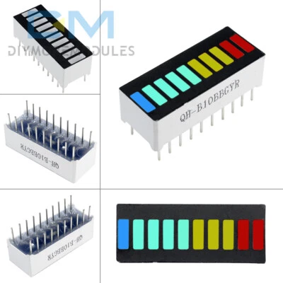 5PCS 10 Segment Blue Green Yellow Red Colorful LED BAR Graph Indicator DIP - Image 1 of 4