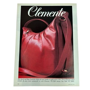 Clemente Handbag 80s Fashion Red Purse Vintage Magazine Print Ad 1983 - Picture 1 of 2