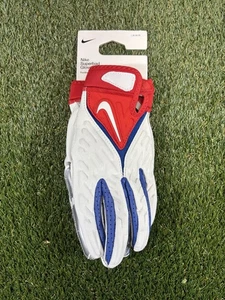 Nike Superbad 6.0 Men’s Size Medium Football Gloves Red White Blue USA Grip New - Picture 1 of 3