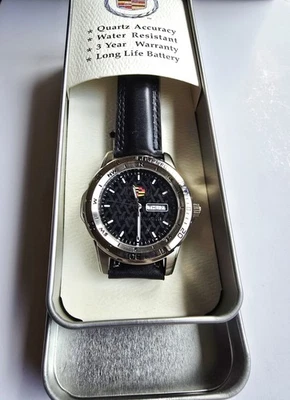 Cadillac BREAK THROUGH GM TXO298 Stainless Steel Watch Leather Band NIB New Bat - Image 1 of 4