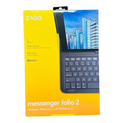 Zagg Messenger Folio 2 para iPad 9ª, 8ª, 7ª Generación y iPad Air 3ª Generación, Carbón Foto 1 de 4