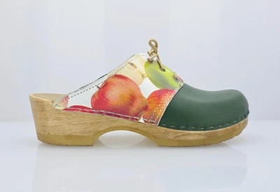 Zuecos suecos con cordones Master de colección de Sven estampado de frutas de manzana talla 38 EE. UU. 7,5-8 Foto 1 de 4