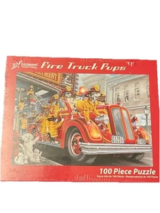 Rompecabezas de 100 piezas para cachorros de camión de bomberos Vermont Christmas Company - Imagen 1 de 4