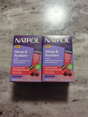 Mezcla de bebida calmante para dormir y restaurar sin melatonina Natrol cereza, 10 quilates Foto 1 de 3