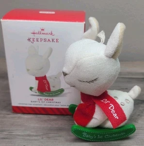 2014 Hallmark Baby's 1st Christmas Keepsake Ornament Lil Dear Plush Rocking Deer - Picture 1 of 8