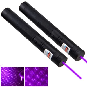 2Pack 405nm Purple Laser Pointer Penlight Rechargeable Visible Light Beam Lazer - Picture 1 of 10