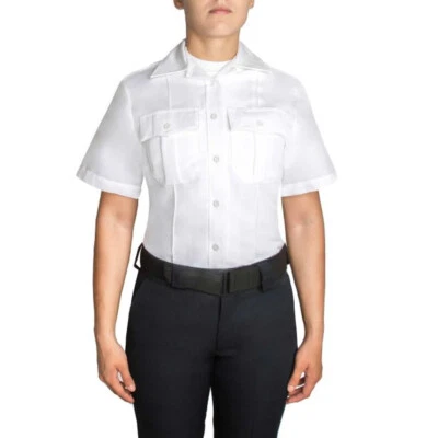 Nuevo: Uniforme de policía azul manga corta con cremallera uniforme camisa/poliéster Foto 1 de 4