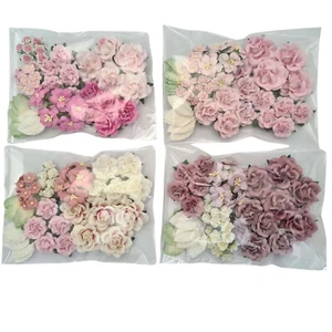 Special 40 Paper Flowers Kit Pack Scrapbook DIY Wedding Home Craft Supply AUG27 - Picture 1 of 18