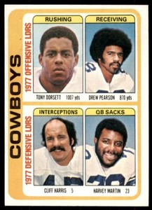 1978 Topps Tony Dorsett/Drew Pearson/Cliff Harris/Harvey Martin  NR-MINT Dallas