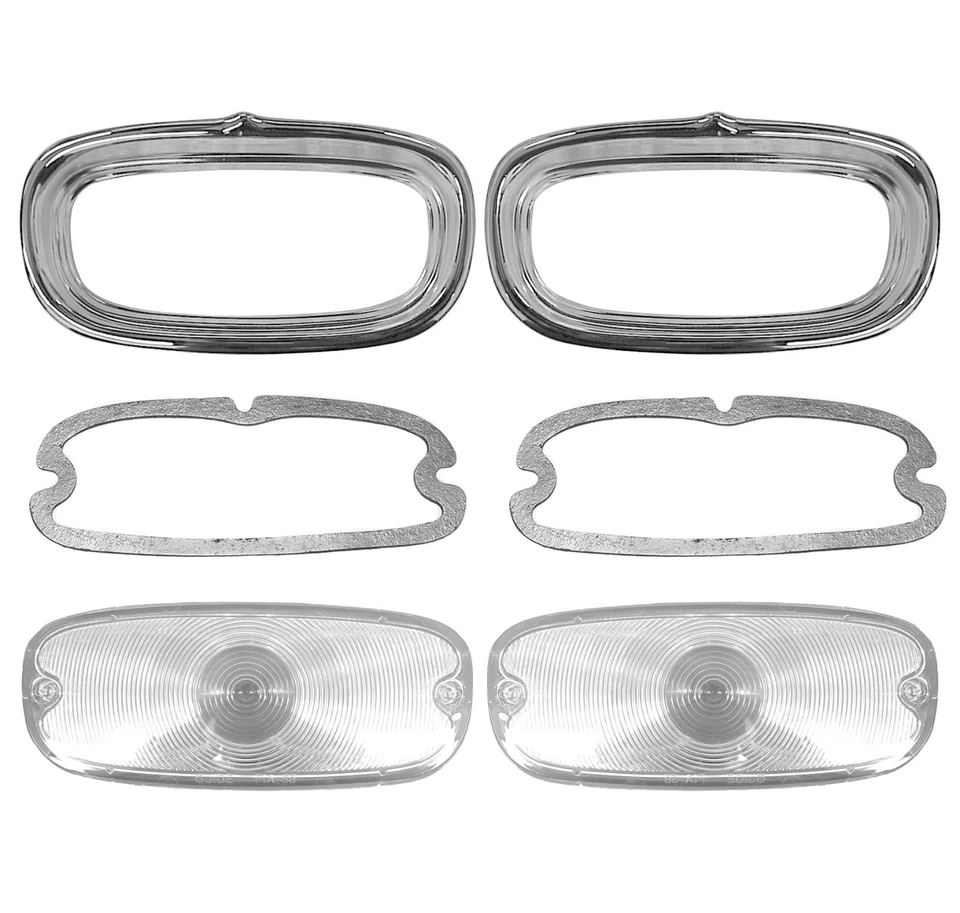 Chevrolet Truck 1958 1959 luz de estacionamiento lente bisel junta kit lente transparente  Foto 1 de 1