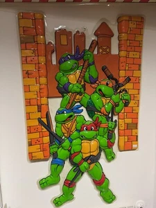 Espositore Da Negozio Vetrofonia Turtles Vintage Anni 90 Muro Mattoni Grande - Picture 1 of 2