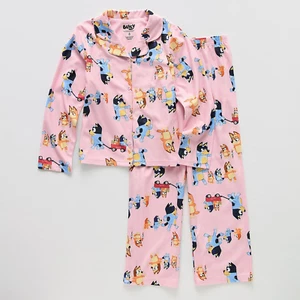 New Girls 2-Piece Bluey Coat Pajama Set 6 8 - Picture 1 of 2
