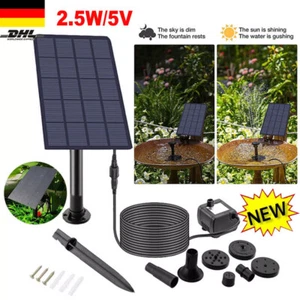 Solar Wasserpumpe 2.5W Springbrunnen Fontäne Pumpe Akku Garten Teichpumpe 200L/H - Bild 1 von 15