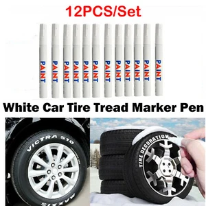 12 PIEZAS Pluma Universal para Neumáticos Blanca Permanente para Neumáticos para Automóviles Marcador Pluma - Imagen 1 de 10