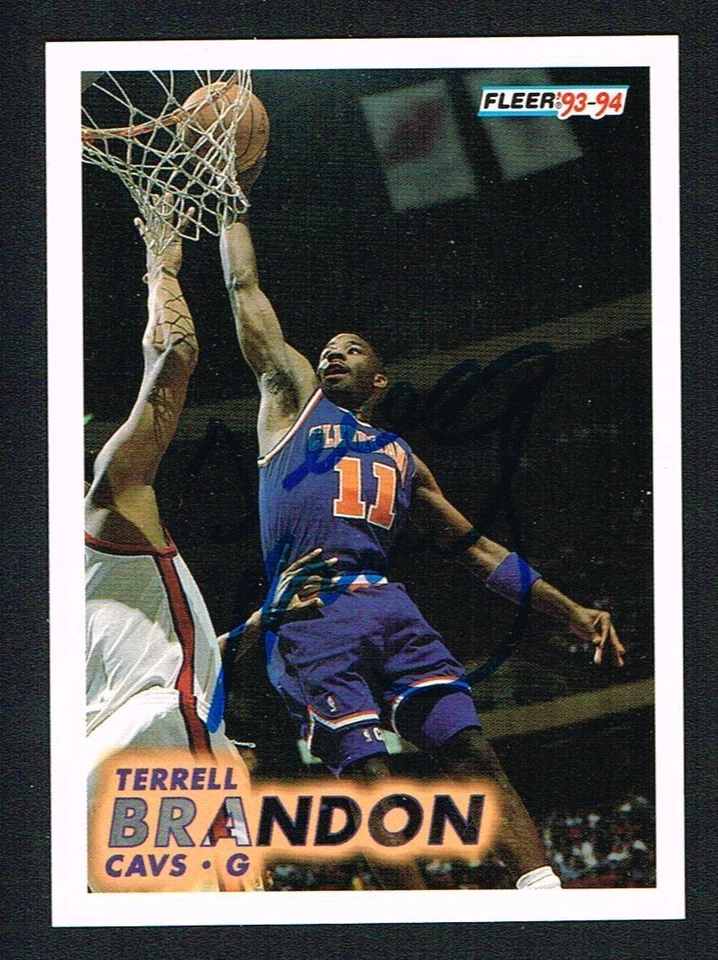 Tarjeta coleccionable de baloncesto Fleer 1993-94 autografiada firmada por Terrell Brandon #34 Foto 1 de 1