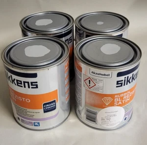 4 x Sikkens Rubbol BL Rezisto Satin -Grau - 4 x 1 Liter Fenster Türen Lack - Bild 1 von 2