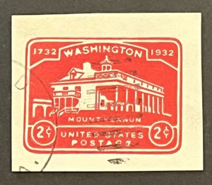 Travelstamps: US Stamps Scott #U525 2c Washington Bicentennial Cut Square Used - Picture 1 of 5