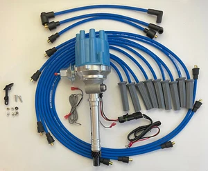 small female cap CORVETTE 427 454 TACH DRIVE BLUE HEI DISTRIBUTOR + 8.5mm WIRES - Picture 1 of 4