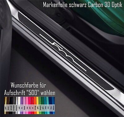FIAT 500 / Carbon Optik Einstiegsleisten / Style / Schriftzug Farbe Wählbar  • 12.80€