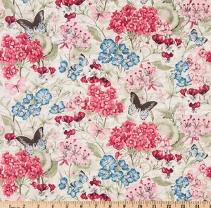 Butterfly Floral Garden Burgundy Pink Blush Flowers Handcrafted Valance t3/12 - Picture 1 of 8