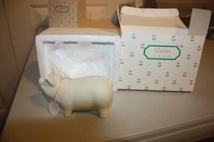 Dept. 56 Snowbunnies 1998 Bisque Porcelain Easter Pig #23774 FREE SHIPPING - Picture 1 of 4