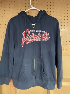 NEW ENGLAND PATRIOTS NFL Junk Food Full Zip Hooded Sweatshirt Adult Size Large - Picture 1 of 3