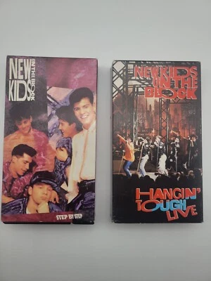 Set Of 2 New Kids on the Block "Step By Step" & "Hangin' Tough Live" VHS Tapes   - Image 1 of 4