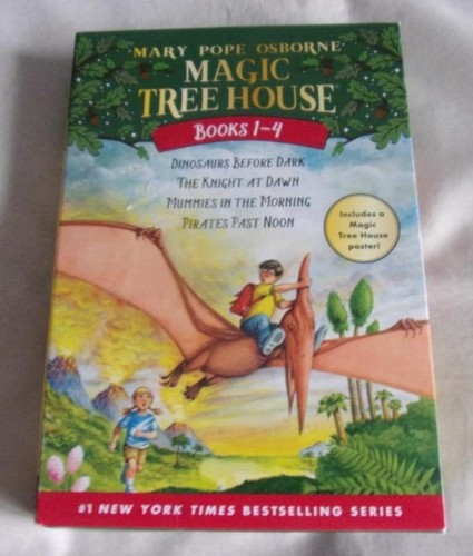 Boxed set of 4 Magic Tree House books #1-4 + poster by Mary Pope ...