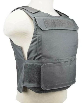 VISM Discreet Plate Carrier Vest MED-2XL w/ External Pkt Shooting Tactical GRAY - Image 1 of 4