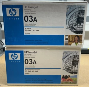 Set of 2 Genuine HP LaserJet C3903A / 03A Black Toner Cartridges for 5P, 5MP, 6P - Picture 1 of 3