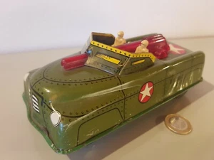 Tin Toy 1940/50 Courtland-USA friction ARMORED CAR in very nice mint conditions. - Foto 1 di 4