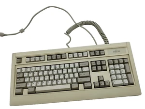 Fujitsu Mechanical Click PC Computer 5 Pin Din Keyboard Used FKB4700 - Picture 1 of 17
