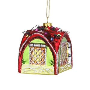 Camping Zelt Glas Ornament Weihnachten Glitzer Akzente Neu - Bild 1 von 1