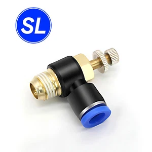 Flow Valve Male Stud Pneumatic Push-In Fitting Air Water Pipe 4 6 8 10 12 16mm - Picture 1 of 1