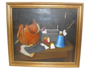 Vintage Oil Paint on Canvas Still Life Signed by Artist Framed Decorative - Picture 1 of 15