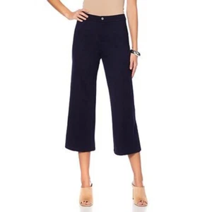 Lysse Midnight Blue Cropped Wide Leg Dress Casual Pant 2X 22-24W New - Picture 1 of 1