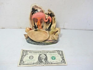 Aransas Pass Souvenir Texas Size Oyster Shells & Flamingo Candy Nut Dish Ashtray - Picture 1 of 12
