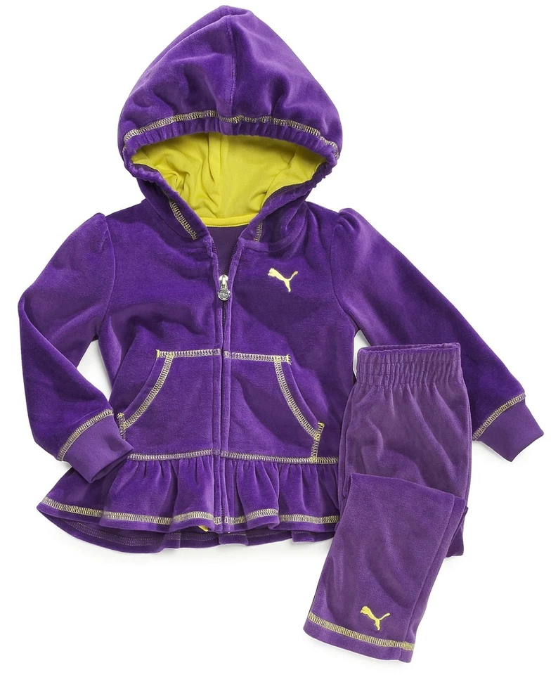 2 Piece PUMA Velour Jacket & Pants Size 24 Mons With Tags