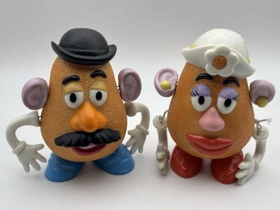 Estatuetas de cerâmica articuladas vintage Disney 1999 Mr & Mrs cabeça de batata - Imagem 1 de 4