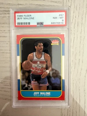 Fleer Jeff Malone 1986 PSA 8 casi nuevo-como nuevo Foto 1 de 2