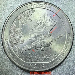 2015 Washington Louisiana State Quarter-DDR-DIE CHIP ON REVERSE-MUST SEE! - Picture 1 of 2