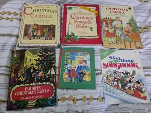 Menge 6 Vintage Weihnachtslieder Sing A Long Bücher Urlaub Favoriten Disney - Bild 1 von 7