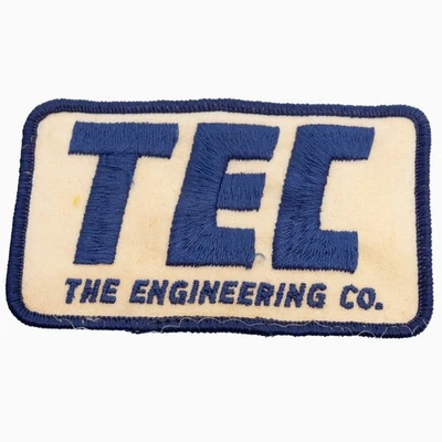 De colección TEC The Engineering Co. Parche uniforme azul y blanco bordado ropa de trabajo Foto 1 de 3