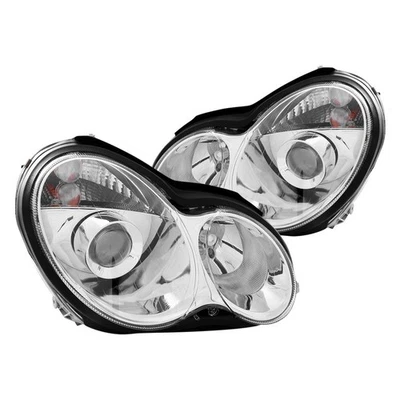 For Mercedes-Benz C280 06-07 Driver & Passenger Side Chrome Projector Headlights - Image 1 of 3