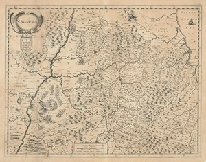 Navarra. La Provincia de Navarra, España por Henricus Hondius c1636 mapa antiguo - Imagen 1 de 1